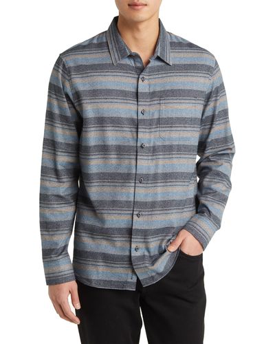 Travis Mathew Cloud Flannel Button-up Shirt - Gray