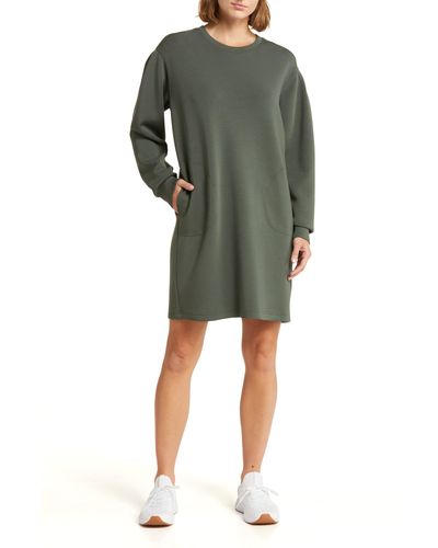 Spanx Airessentials Long Sleeve Knit Shift Dress - Green
