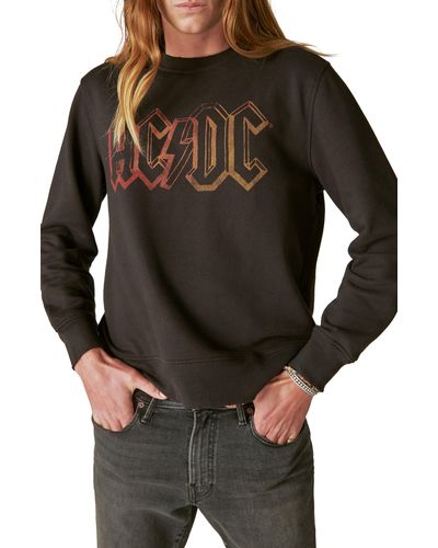 Lucky Brand Ac/dc Oversize Crewneck Sweatshirt - Black