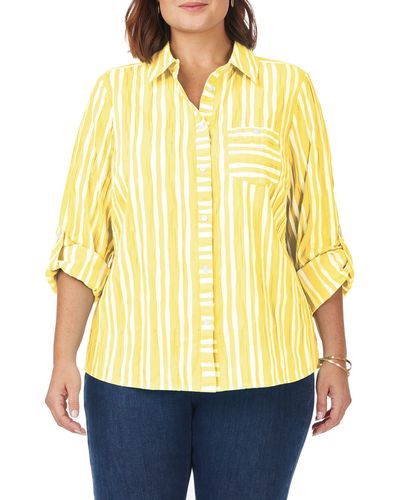 Foxcroft Hampton Beach Stripe Non-iron Shirt - Yellow