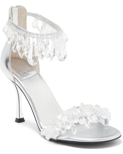 Jeffrey Campbell Chryst Crystal Ankle Strap Sandal - White