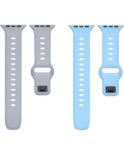 The Posh Tech Assorted 2-pack Silicone Apple Watch Watchbands - Blue