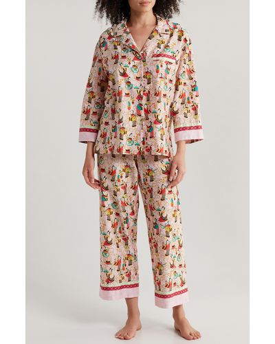 Natori Tea Garden Cotton Pajamas - Pink
