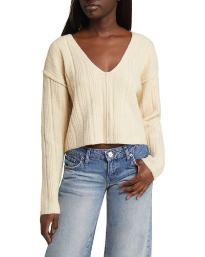 BP. Relaxed Cozy Crop Sweater - Blue