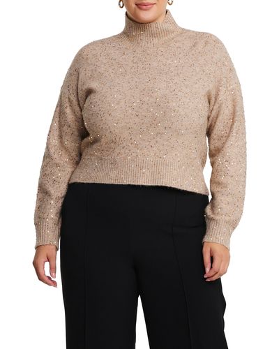Estelle Golden Sparkle Sequin Sweater - Black