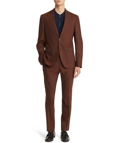 Ted Baker Roger Extra Slim Fit Solid Stretch Wool Suit - Brown