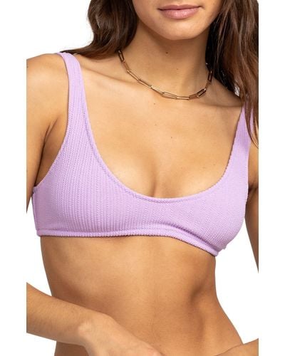 Roxy Aruba Textured Bikini Top - Purple