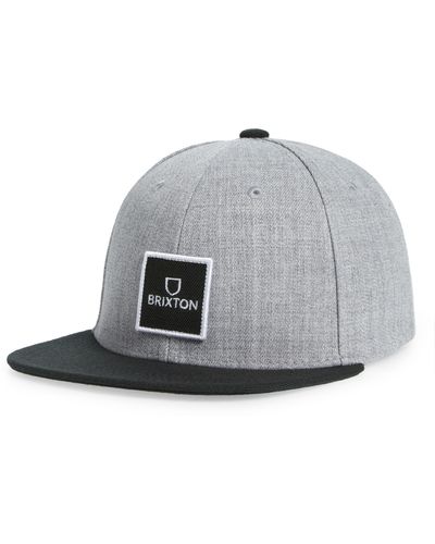 Brixton Alpha Snapback Hat - Gray