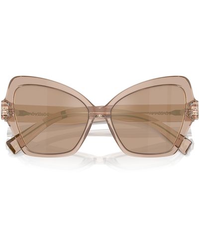 Dolce & Gabbana 56mm Butterfly Sunglasses - Natural