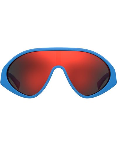 Moschino 99mm Mirrored Shield Sunglasses
