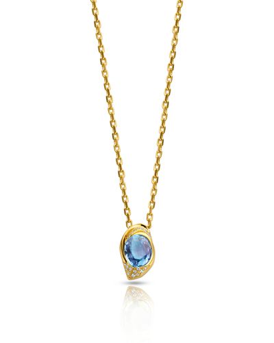 DRIES CRIEL Flux Sapphire & Diamond Pendant Necklace - Metallic