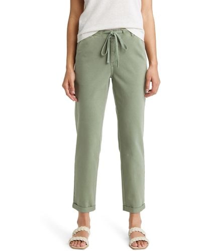 Caslon Caslon(r) Cotton Knit Drawstring Pants - Green