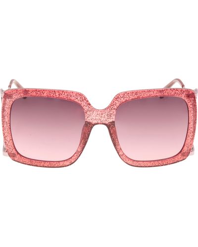 Betsey Johnson Mermaid 57mm Gradient Square Sunglasses - Pink