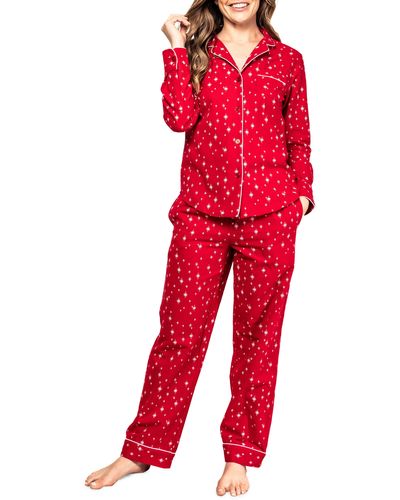 Petite Plume Starry Night Cotton Pajamas - Red