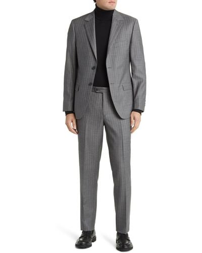 Daniel Hechter Norris Stripe Wool Suit - Gray