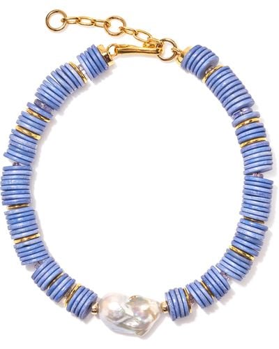 Lizzie Fortunato Bilbao Cultured Pearl Beaded Necklace - Blue