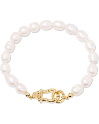 Brook and York Olive Imitation Baroque Pearl Bracelet - White