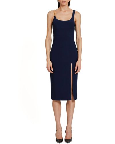 Amanda Uprichard Landra Chain Strap Cocktail Dress - Blue