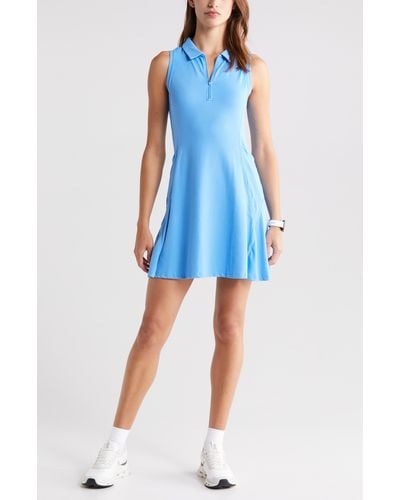Zella Replay Sleeveless Polo Dress - Blue
