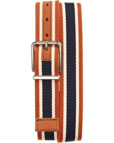 Shinola Reversible Webbed Belt - Orange