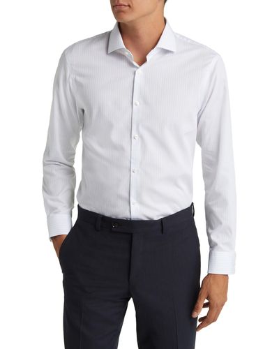 Nordstrom Extra Trim Fit Stripe Dress Shirt - White