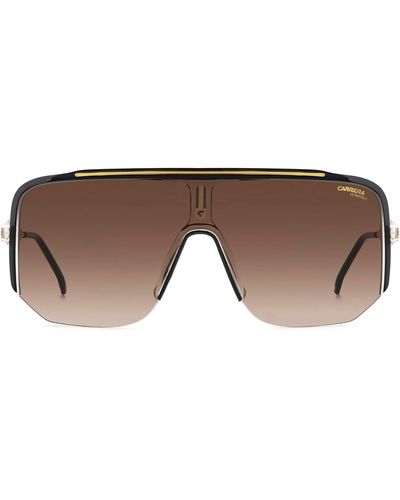 Carrera 99mm Oversize Shield Sunglasses - Brown