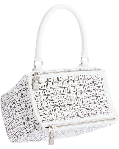Givenchy Small Pandora Perforated 4g Logo Leather Satchel - White