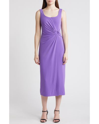 Anne Klein Square Neck Sleeveless Dress - Purple