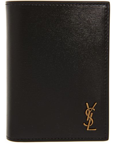 Saint Laurent Ysl Monogram Bifold Leather Wallet - Black