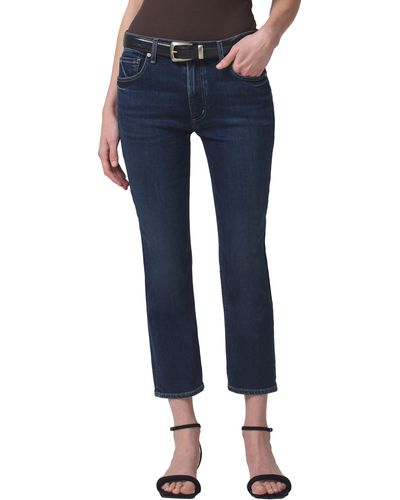 Citizens of Humanity Isola Crop Slim Straight Leg Jeans - Blue