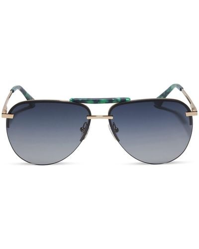 DIFF Tahoe 62mm Polarized Gradient Oversize Aviator Sunglasses - Blue