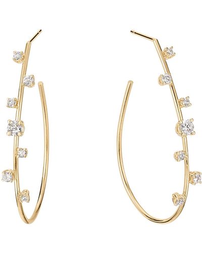 Lana Jewelry Diamond Small Teardrop Hoop Earrings - Yellow