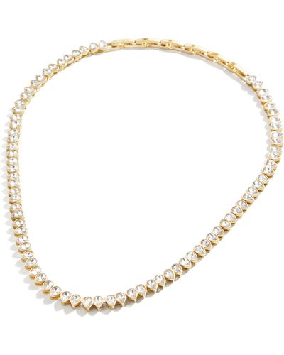 BaubleBar Pear Cut Stone Tennis Necklace - White