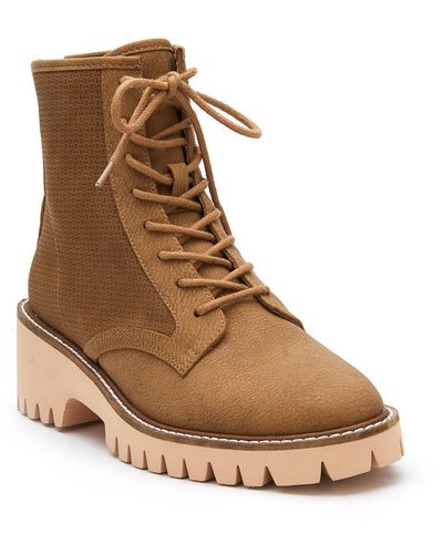 Matisse Miss Me Faux Leather Combat Boot - Brown