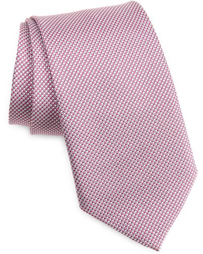 David Donahue Neat Silk Tie - Pink
