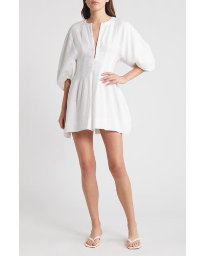 Faithfull The Brand Soleil Linen Minidress - White