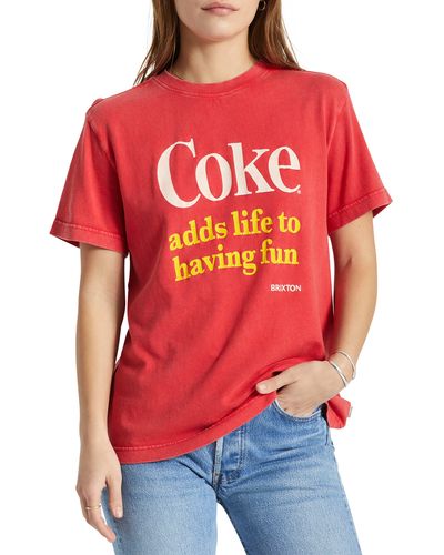 Brixton Coca-cola ® Having Fun Cotton Graphic Tee - Red
