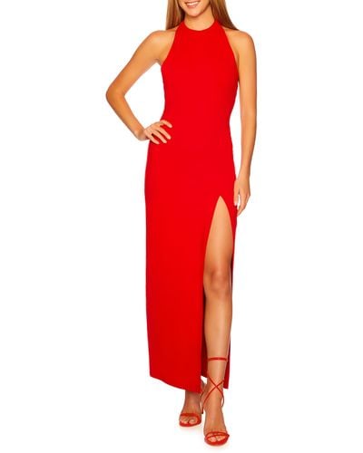 Susana Monaco Open Back Halter Cocktail Dress - Red