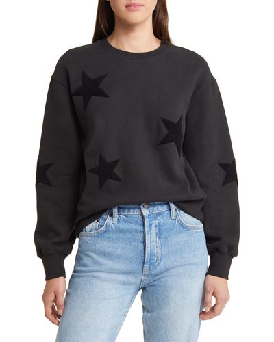 Rails Sonia Star Appliqué Cotton Sweatshirt - Black