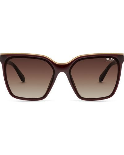 Quay Level Up 51mm Square Sunglasses - Brown