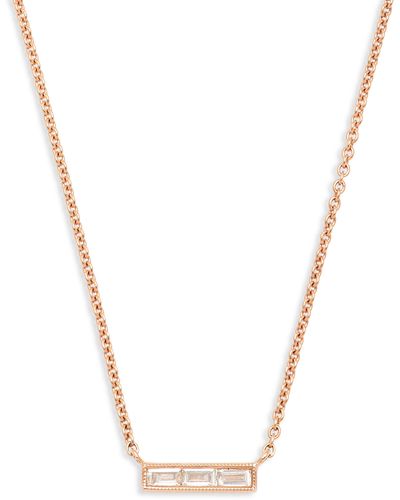 Sethi Couture Diamond Bar Pendant Necklace - Multicolor