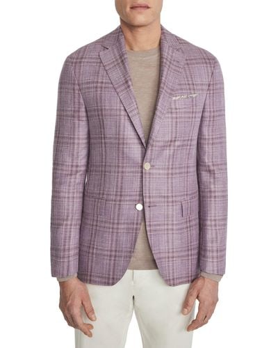 Jack Victor Midland Plaid Wool Blend Sport Coat - Purple