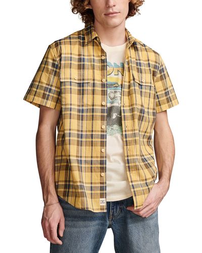 Lucky Brand Plaid Short Sleeve Cotton Button-up Shirt - Multicolor