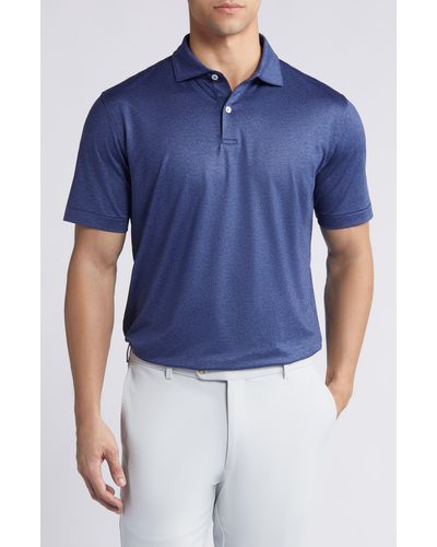 Peter Millar Crown Crafted Instrumental Nouveau Jersey Performance Polo - Blue