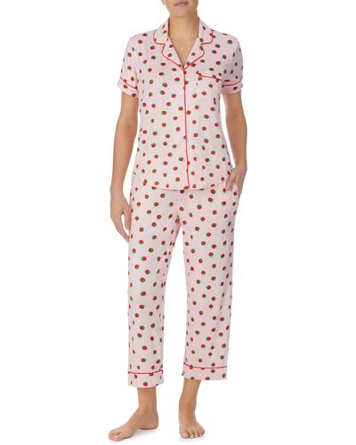Kate Spade Print Crop Pajamas - Red