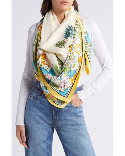 Tasha Butterfly Floral Scarf - Yellow