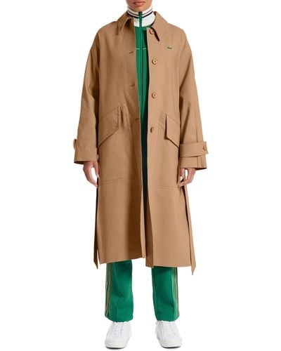 Lacoste Belted Trench Coat - Green