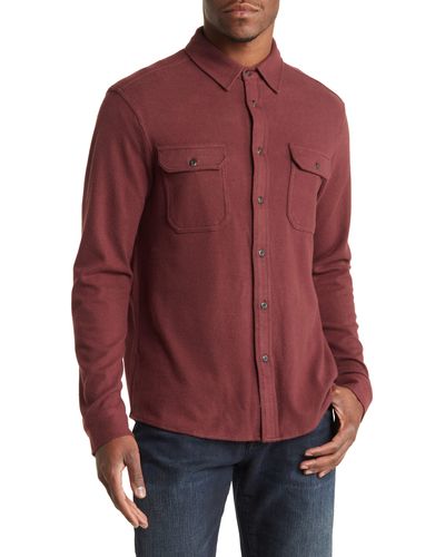 7 Diamonds Generations Stretch Twill Button-up Shirt - Red