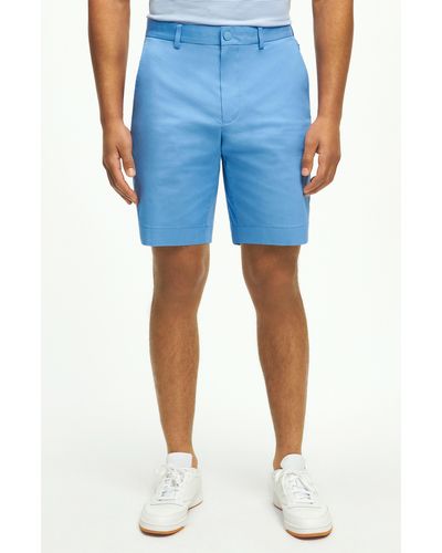 Brooks Brothers Cbt Stretch Cotton Blend Golf Shorts - Blue