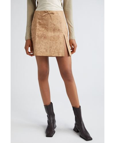 Paloma Wool Vittoria Lambskin Leather Miniskirt - Natural